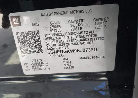 2019 Chevrolet Traverse 1Lt z USA, uszkodzony, nr VIN 1GNERGKW9KJ273710